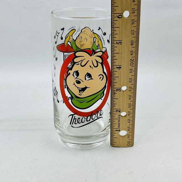 Vtg The Chipmunks Theodore Drinking Glass Tumbler 1985 Bagdasarian Productions - Picture 6 of 7